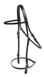 WAHLSTEN PREMIUM SHOW BRIDLE WITH SOLID BRASS BUCKLES, BLACK